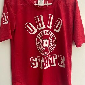 Victoria's Secret Red and White Girls' Athletic Jersey Top